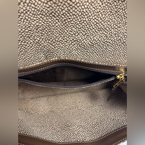 Vintage Borbonese Redwall Suede Clutch Eye of Partridge Italy Brown Leather - Picture 9 of 9